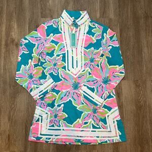 NWT Southern Frock Collared Mini Dress Multi Color Floral Size Small